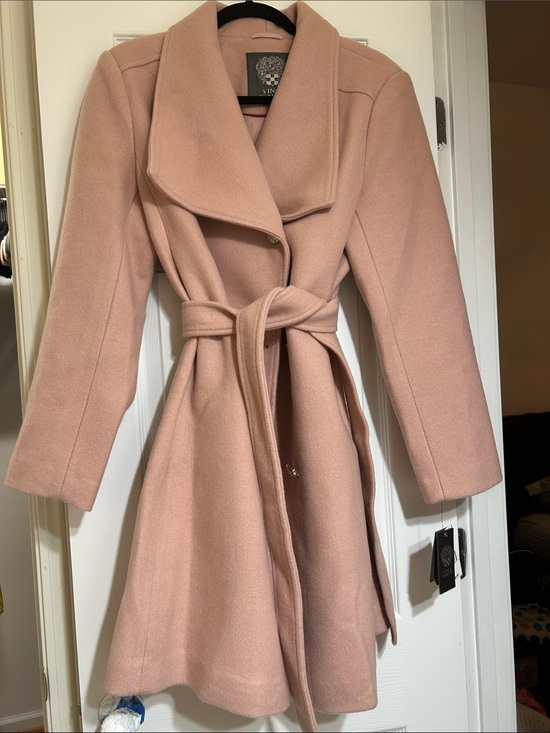 Vince Camuto Jackets & Blazers - Vince Camuto Dusty Rose Wool Belted Wrap Coat